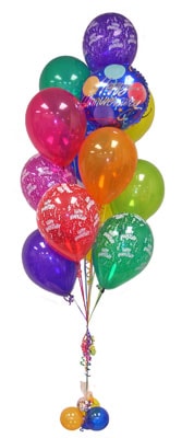 17 adet rengarek u�an balon buketi 